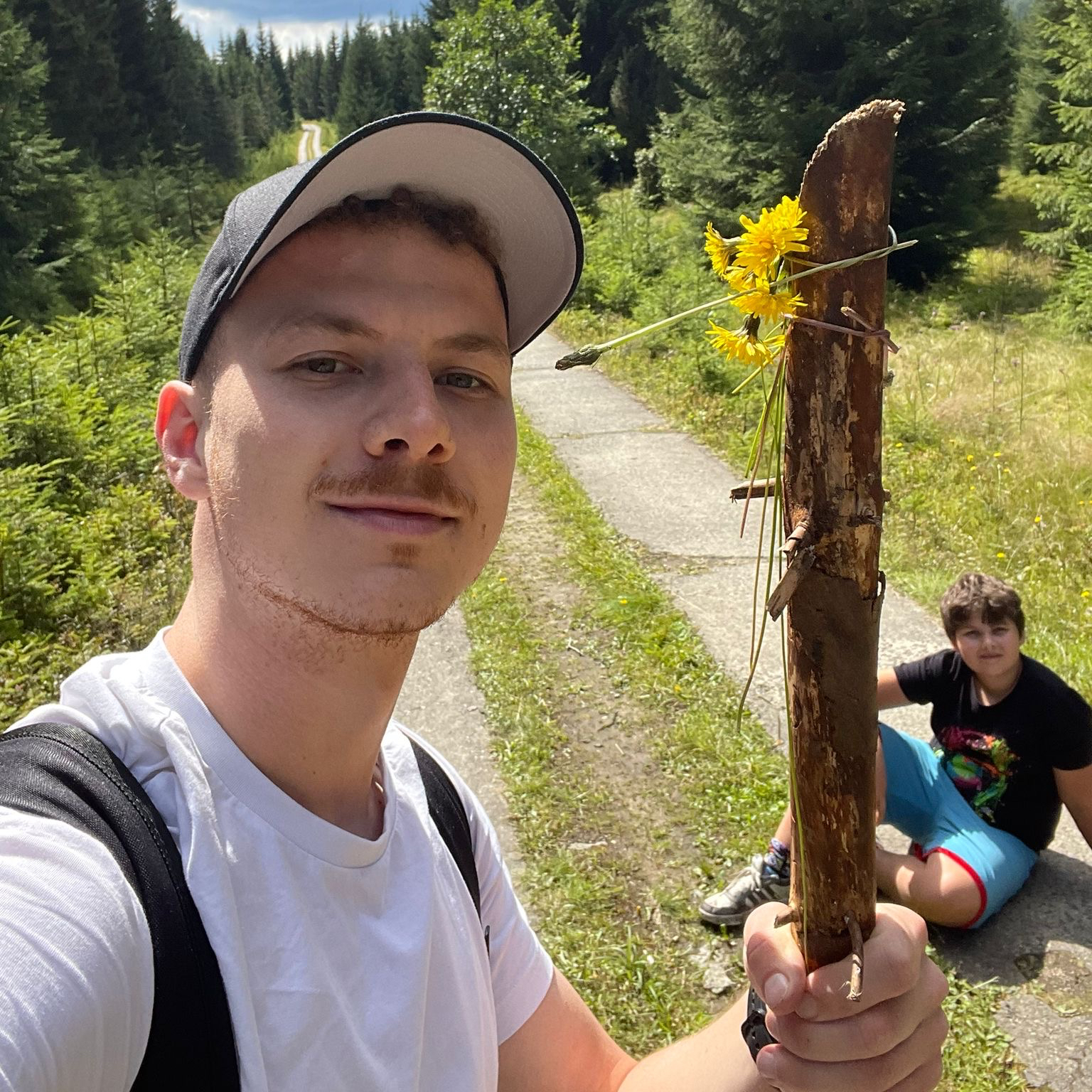 Dobrovolník na výletě s dětmi